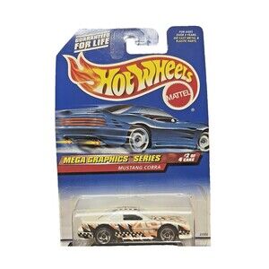 Hot Wheels Mega Graphics Series #2 of 4 Cars Mustang Cobra Collector #974 White